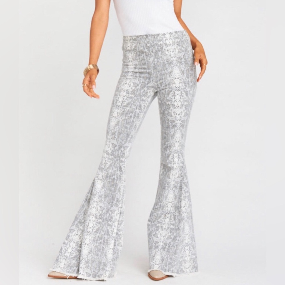 Altar’d State Snakeskin Frayed Hem Bell Bottoms Size XS